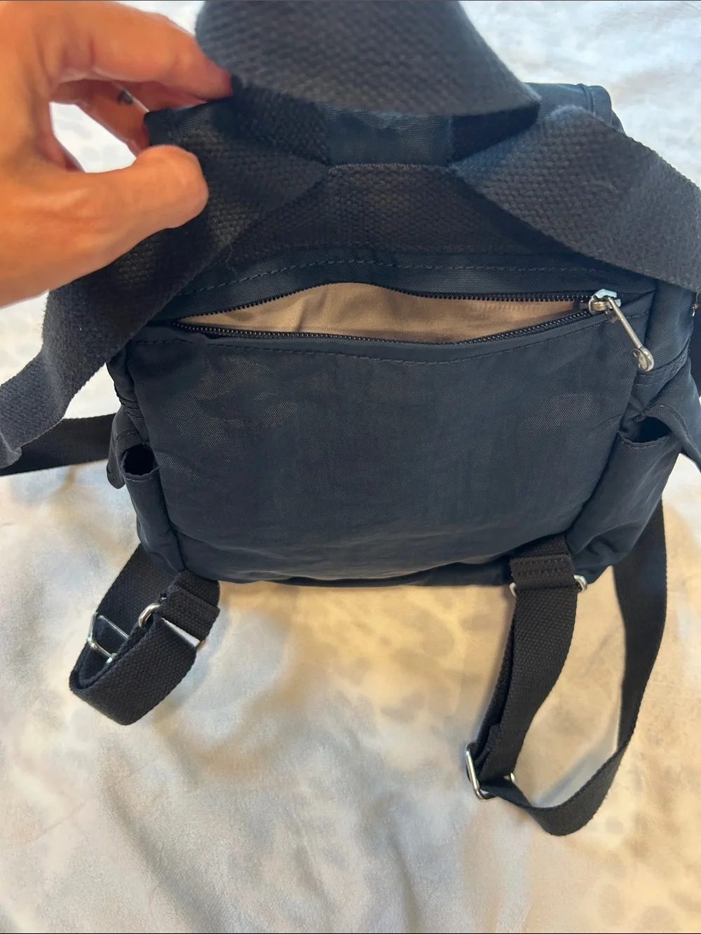 Kipling City Pack Mini Navy Backpack with Monkey Key Charm